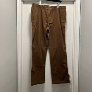 NEW Eddie Bauer Men Brown Chino Legend Wash Classic Fit Cotton Pant 38x34(38x33